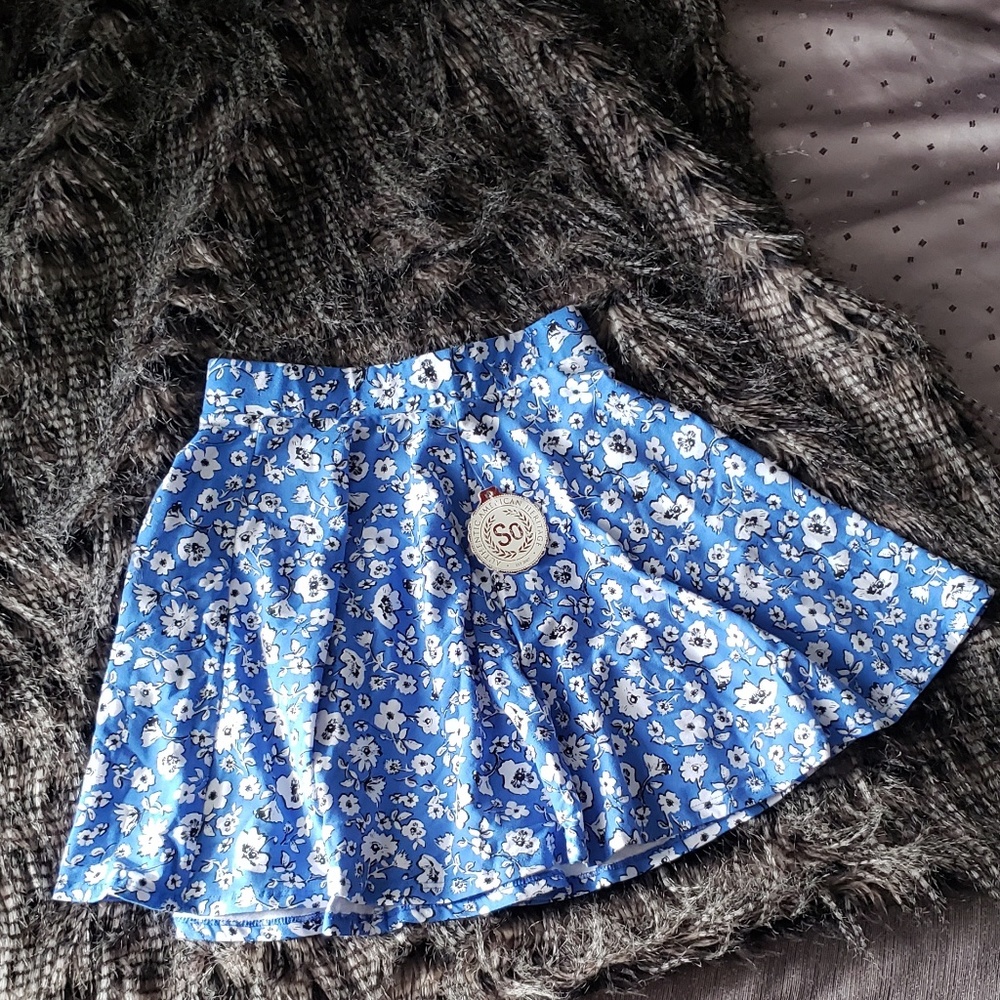 Floral Skater Mini Skirt